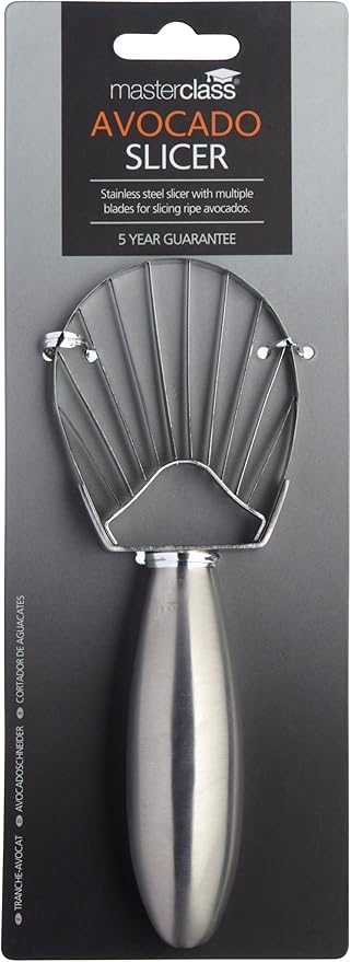MasterClass KCAVOCADO Stainless Steel Avocado Slicer and Scooper, 18 cm (7"), Silver
