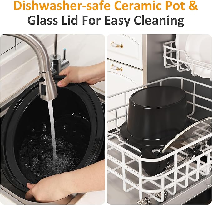 Sunvivi Slow cooker Pot 8.5 QT Programmable Stainless Steel Color : Multi-Cooker Food Warmer with Delay Function, Adjustable Tempature Control, Dishwasher Safe, Perfect for Families, Sliver