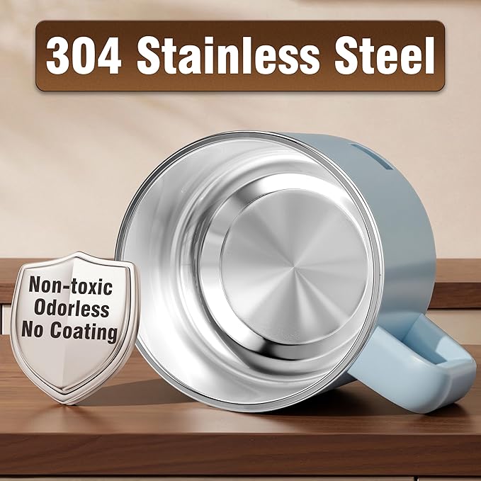 Topwit Hot Pot Electric, Electric Pot, 1.6L Ramen Cooker, Multifunctional Cooker for Pasta, Shabu-Shabu, Oatmeal, Soup and Egg with Over-Heating Protection, Boil Dry Protection, Blue