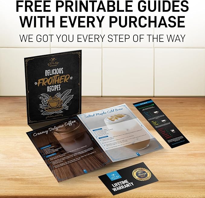 Zulay Powerful Milk Frother (4 Duracell Batteries Included) - Handheld Milk Frother Wand Drink Mixer for Coffee - Powerful Milk Foamer for Cappuccino, Frappe, Matcha & Creamer - Cotton Candy