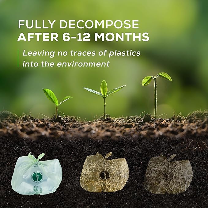 ANECO Compostable Food Waste Bags 3 Gallon With Handles (30 Count), Extra Strong Compost Bags for Kitchen Countertop Bin - BPI & OK Compost HOME Certified Small Garbage Bags With Handles