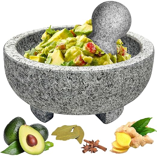 Mortar And Pestle Set 4 Cups Pestle And Mortar Bowl Molcajete Mexicano Guacamole Bowls Muddler And Bowl Marble Mortar And Pestle Set Large Mortar And Pestle Great For Fresh Guacamole Salsa Pesto