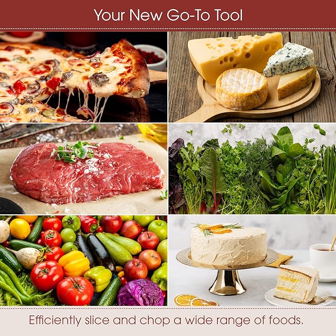 Stainless Steel Mezzaluna Knife with Cover – 12 In. Curved Blade with Solid Steel Handles & Mezzaluna Sheath – Pizza Cutter Rocker, Rocker Knife Veggie Cutter, Salad Chopper, & Herb Cutter