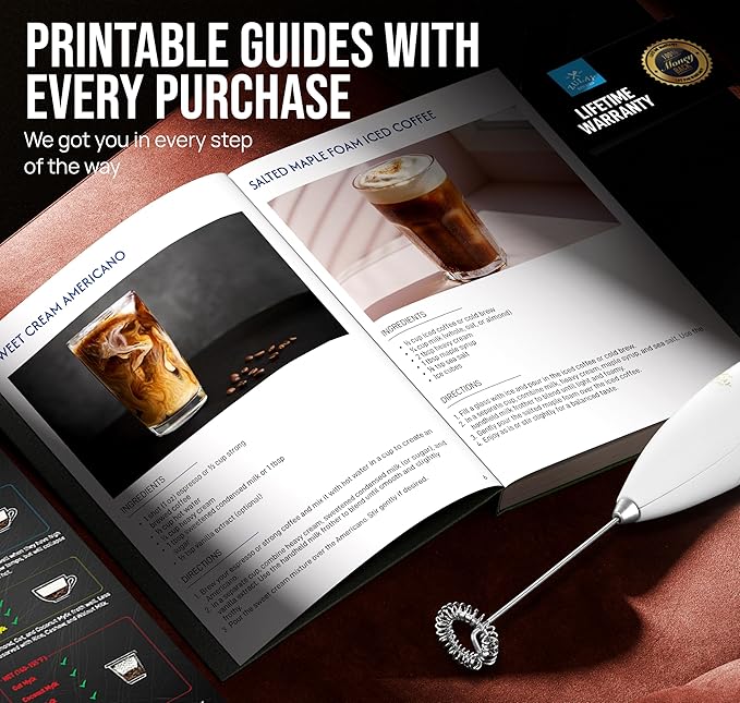 Zulay Kitchen Executive Series Luxury Gift Milk Frother with 4 Duracell Batteries – Handheld Electric Foam Maker for Coffee, Lattes & Hot Chocolate – Deluxe Finish, Ultimate Gift for Coffee Lovers