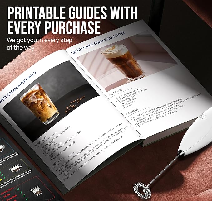 Zulay Kitchen Executive Series Luxury Gift Milk Frother with 4 Duracell Batteries – Handheld Electric Foam Maker for Coffee, Lattes & Hot Chocolate – Deluxe Finish, Ultimate Gift for Coffee Lovers