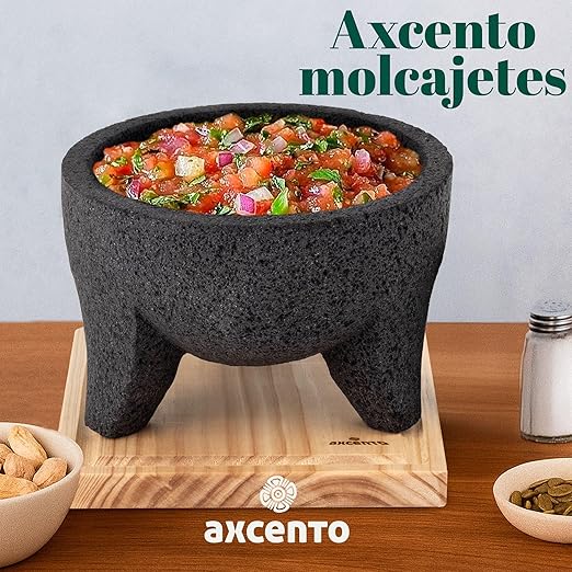 Traditional Molcajete Mexicano Volcanic Rock Mortar and Pestle Set Handmade of Authentic Lava Rock in Puebla Mexico Guacamole Bowl Cutting Board Included Molcajete Bowl de Piedra Volcanica